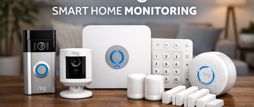 Ring Smart home monitoring System all devices with Camera, Sensors and Door Bell