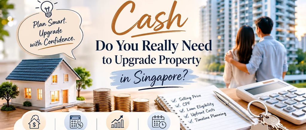 Singapore homeowners planning property upgrade finances, cash flow, CPF usage, and housing affordabi