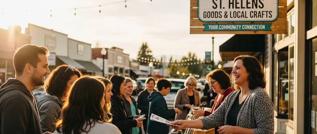 Local business owner engaging with customers in St. Helens, Oregon
