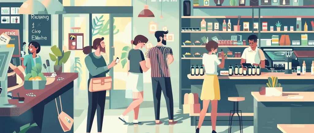 Local business owner engaging with customers, representing local SEO and lead generation