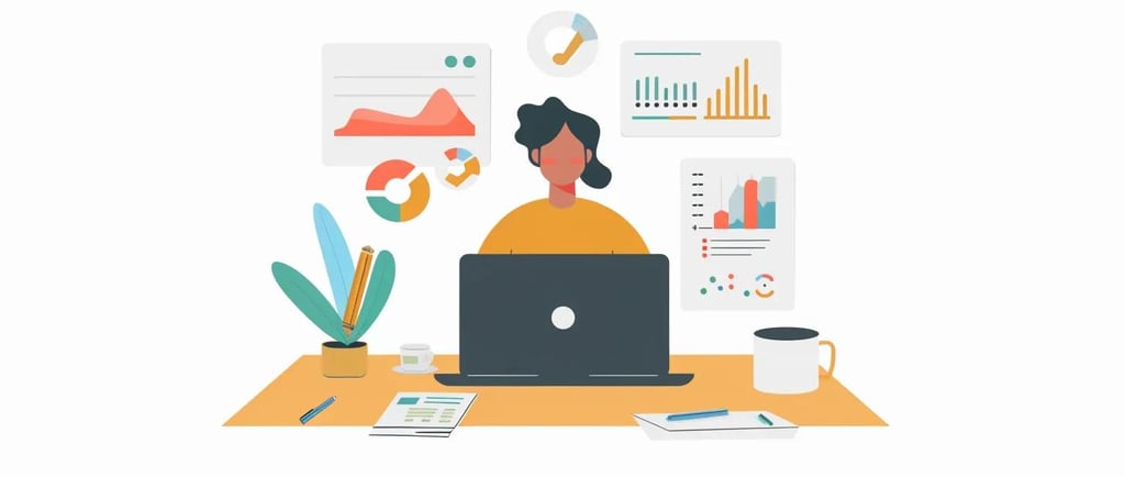 Business owner optimizing Google Business Profile in a modern workspace
