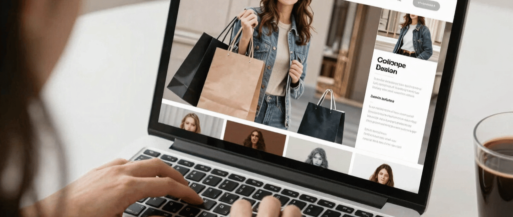 Close-up of a laptop screen displaying the amazon affiliate hub blog with product listings and news updates.