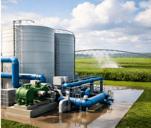 Sistema industrial de uso de água subterrânea