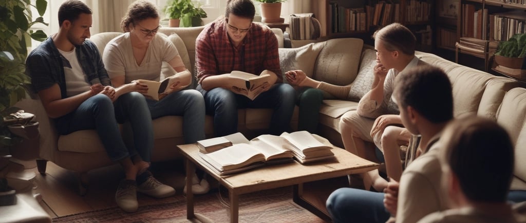 small group of people studying the Bible