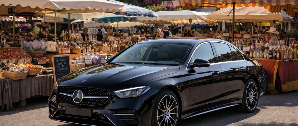 Mercedes E Class private tour Provence village market local experience