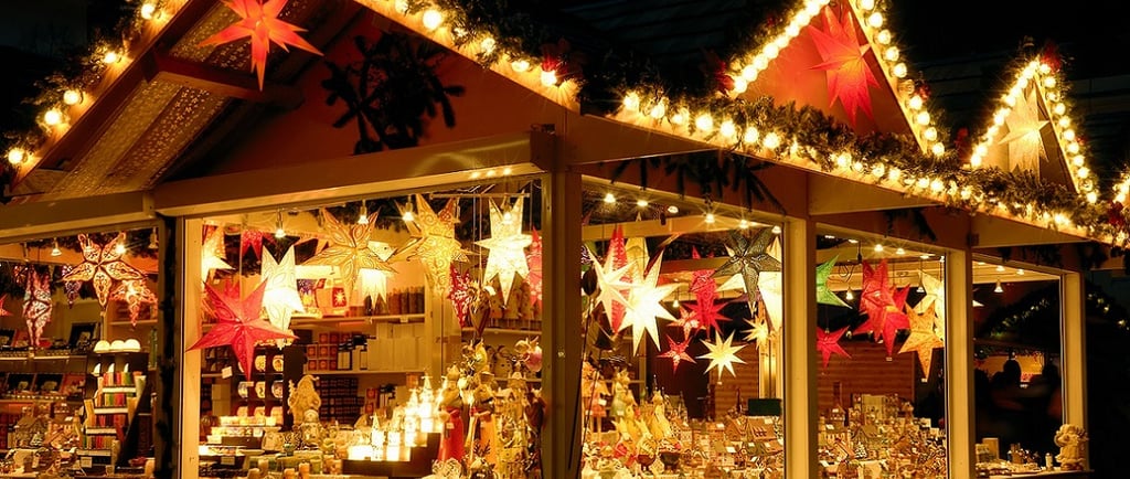 Traditional Christmas market stall in Provence