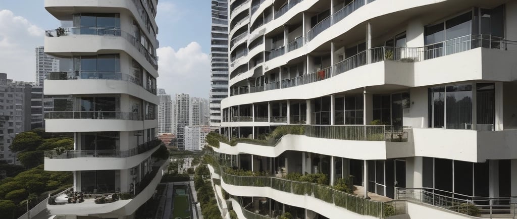 a street lined with palm trees and buildings