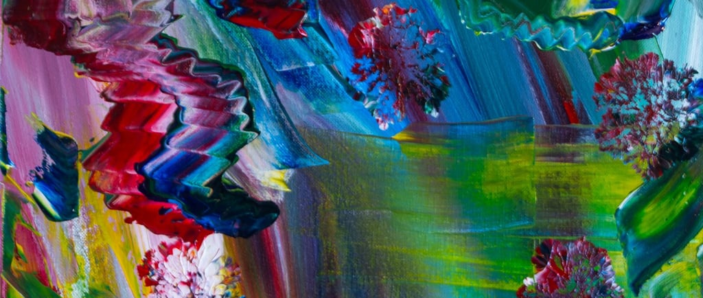 abstract painting of Fallen Angels cast out of heaven