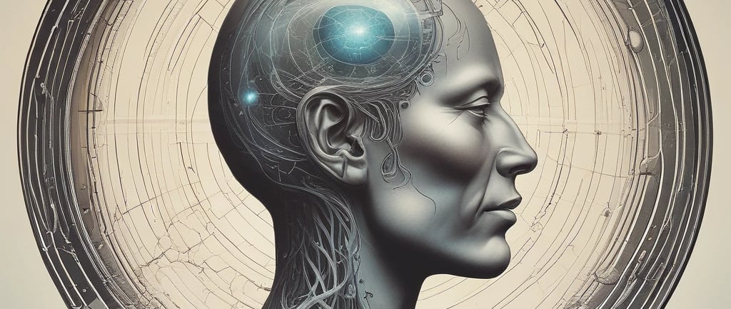 A minimalist abstract design symbolizing growth and transformation, with soft gradients blending into a bright horizon.