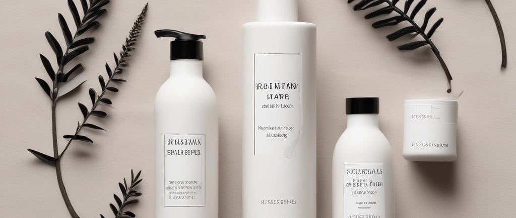 A serene flat lay of minimalist skincare products on a soft beige background with gentle natural light.