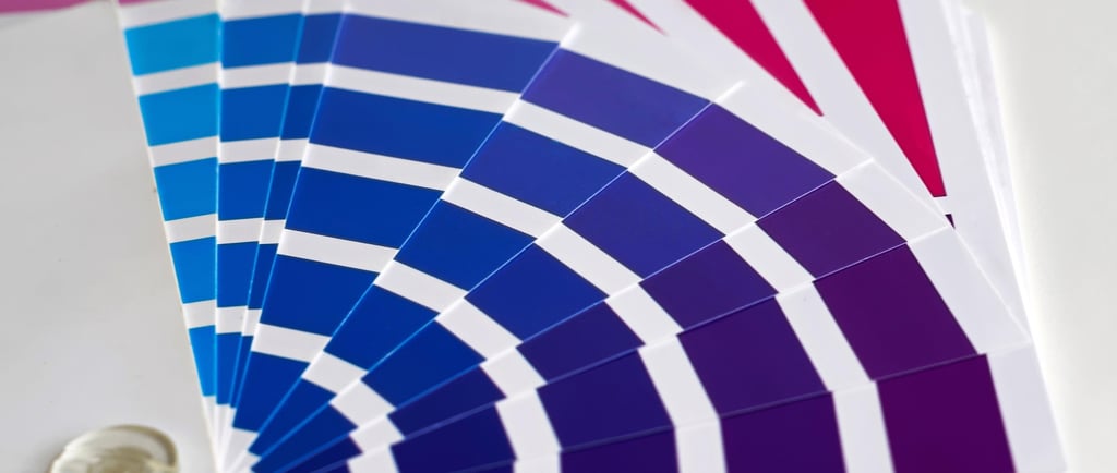 Ink swatches for white ink UV printing