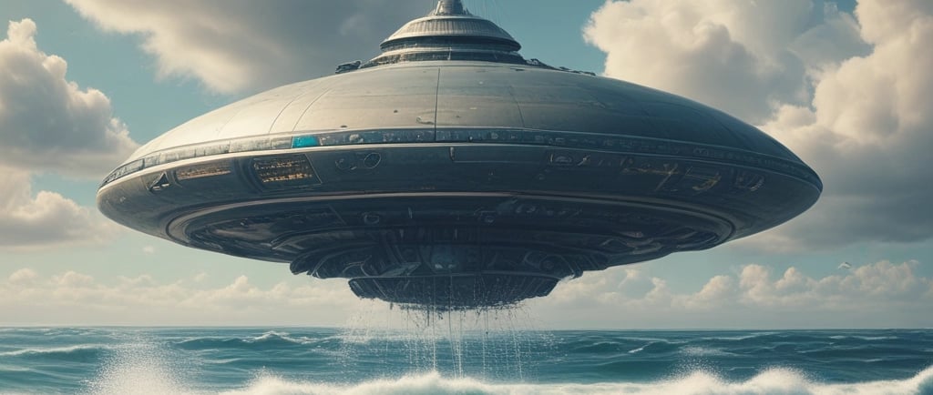 A tall, solitary figure blending seamlessly into a bustling city crowd under a cloudy sky.