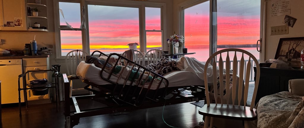 We’ve had the most spectacular sunrises since Dad has been back home.