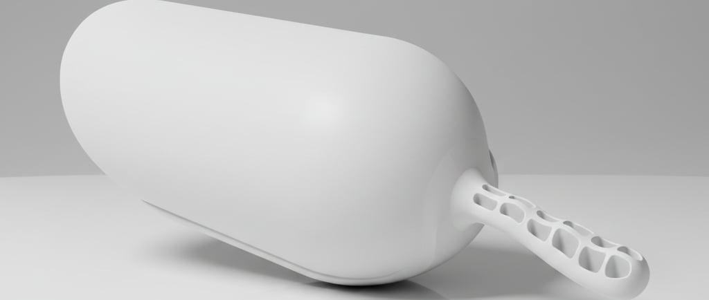 Sessola bianca isolata professionale. Realizzata in polimero alimentare certificato HACCP.