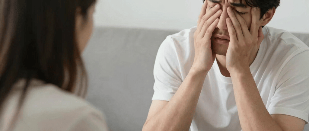 Un hombre preocupado por que ha sido victima de una estafa.