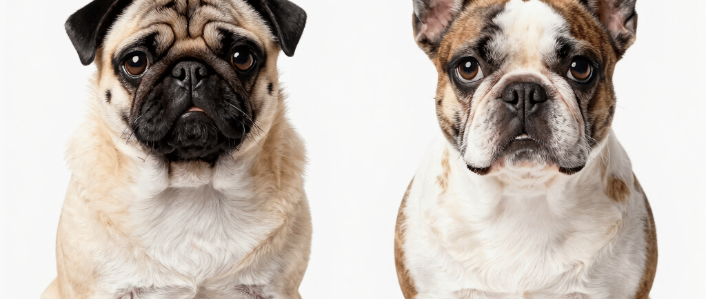 three fawn pugs