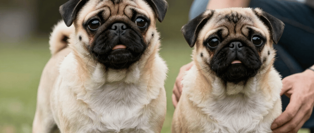 fawn pug on green grass field during daytime