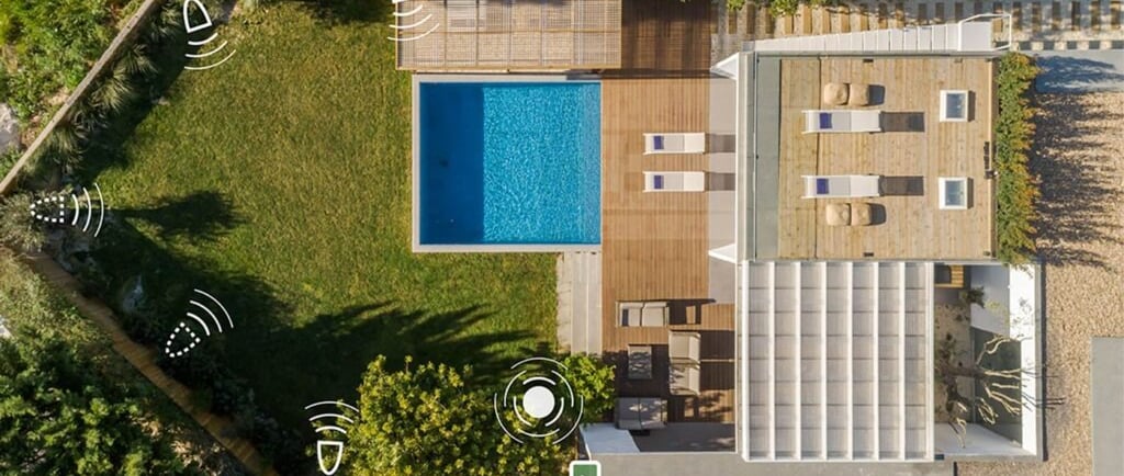 outdoor audio speaker layout plan