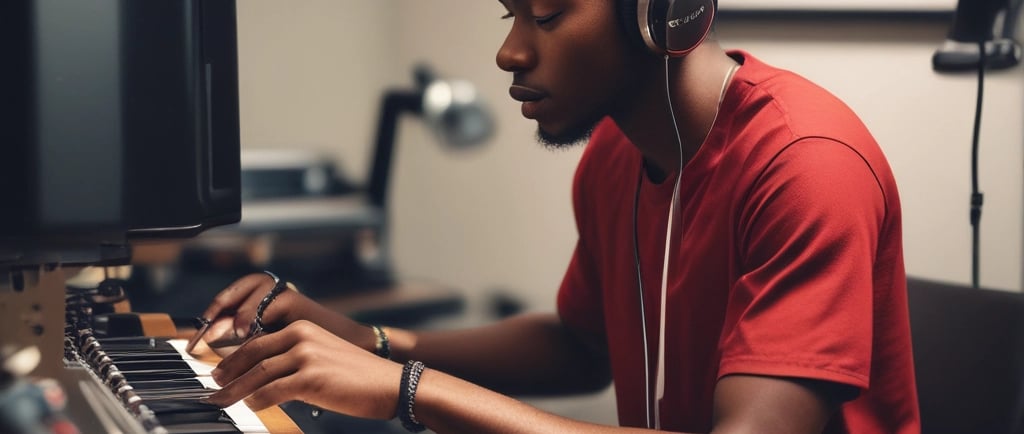 Music artist FATAL BOOK working on His music