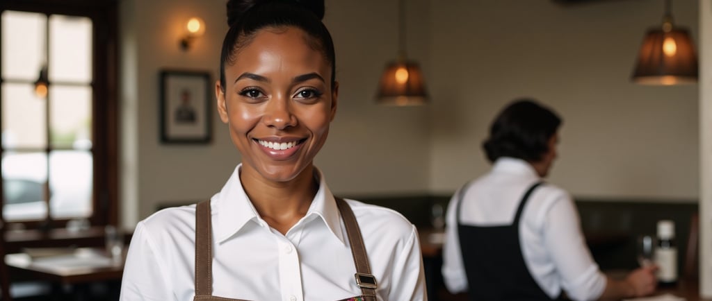 Tipping a friendly server in a Dominican Republic restaurant