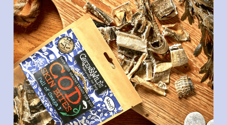 Cod Skin bites from Green & Wild's stocked at Kitty's Rawr Store.