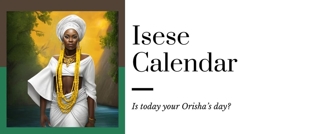 August 2024 - Isese Calendar - is today your orisha's day