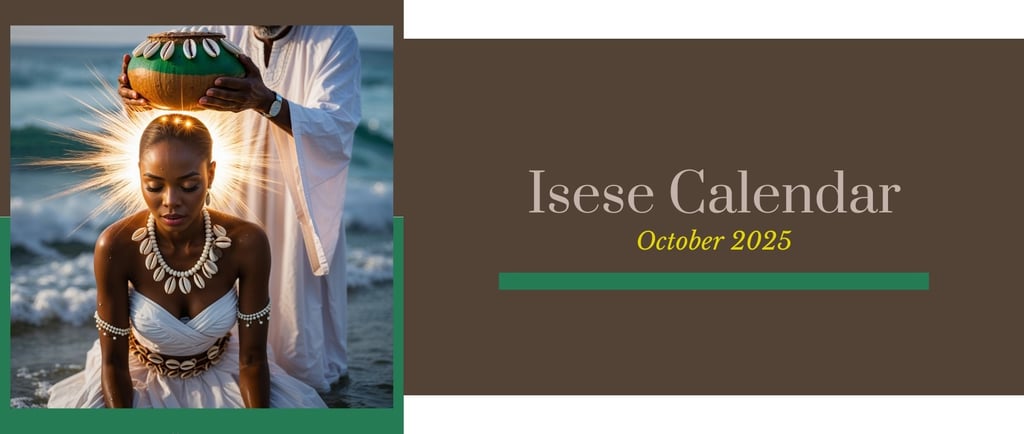 Isese Calendar for October 2025