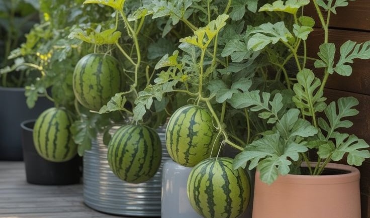 Growing Watermelon in Containers Vertically