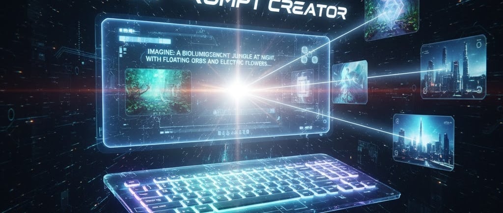 Computadora generando imágenes a partir de un prompt