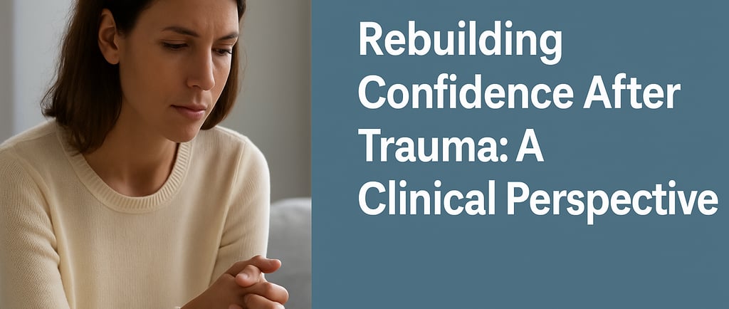 Woman sitting by a window, reflecting quietly, symbolizing healing and rebuilding confidence after trauma.