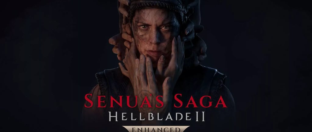 Pôster oficial do jogo Senua's Saga: Hellblade II, versão enhanced.