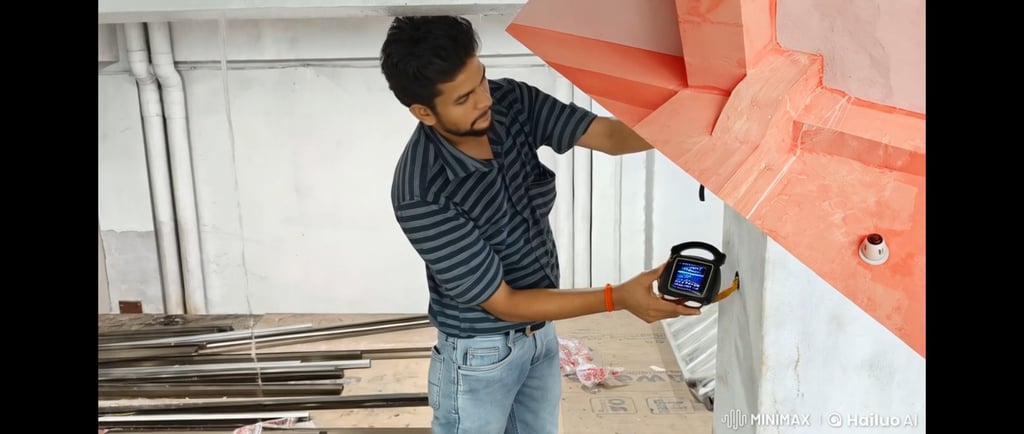 Underground pipe water leakage testing by water leak detector machine