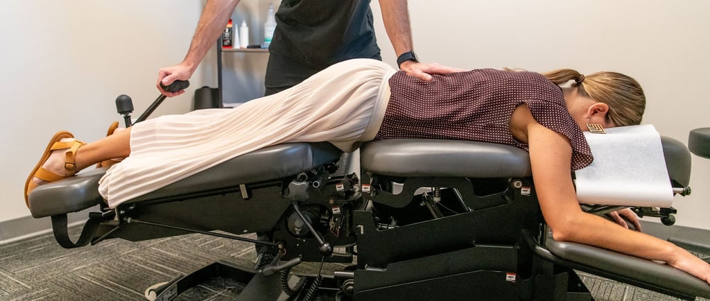 a women is getting a chiropractic adjustment