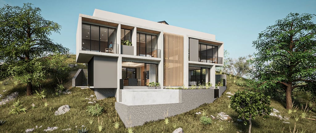 a house with a mountain view of a house