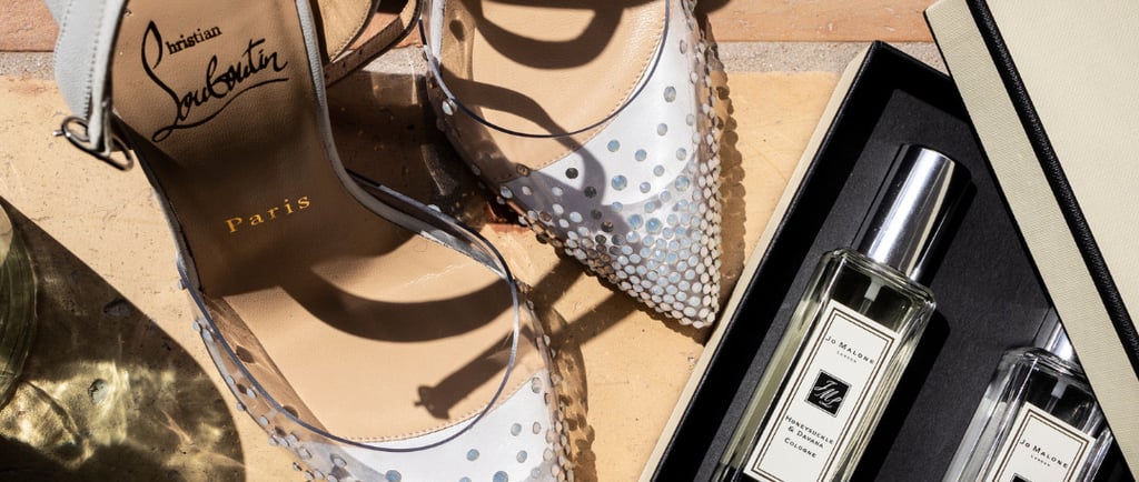 shoes and parfum of bride on a wedding curated by Francesco Margaretini