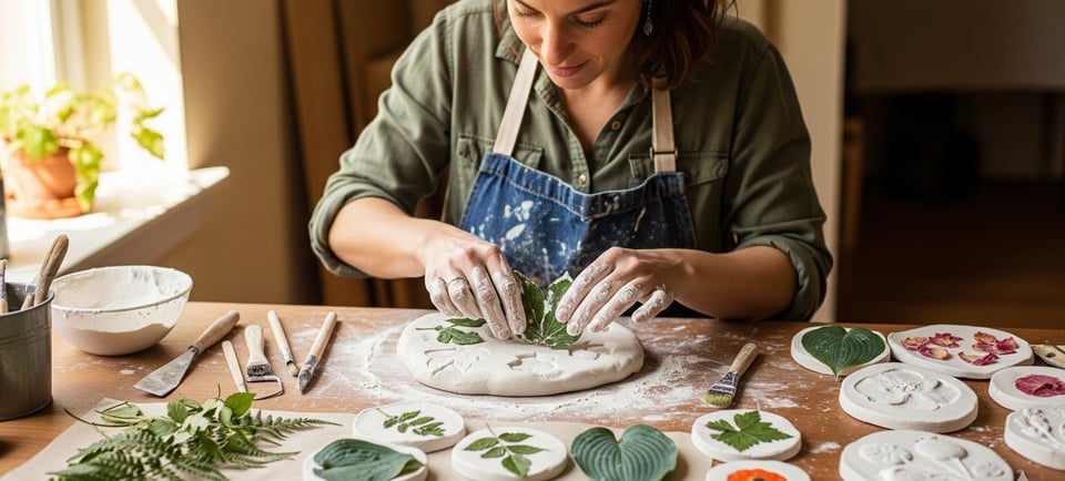 a woman in a green apron and aprons is making a clay potted with