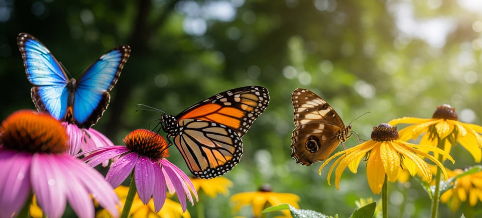 a butterfly butterfly on a flower in a field