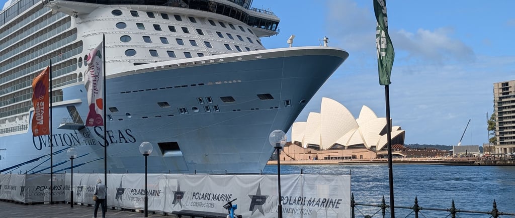 cruise ship in sydney harbor opera house