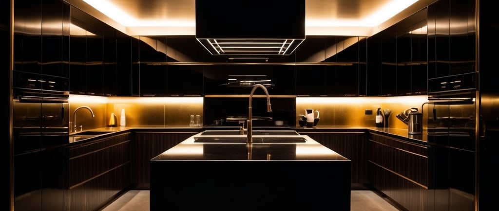 Modern black kitchen