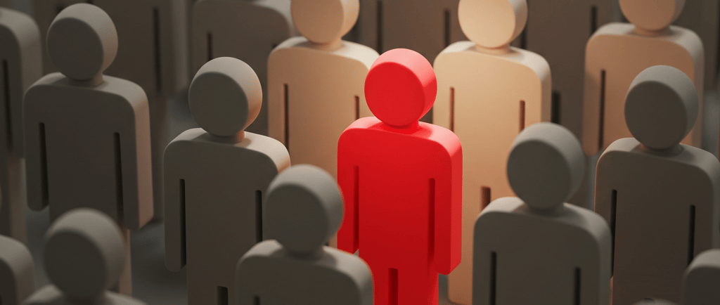 image of a crowd with distinct figure standing out