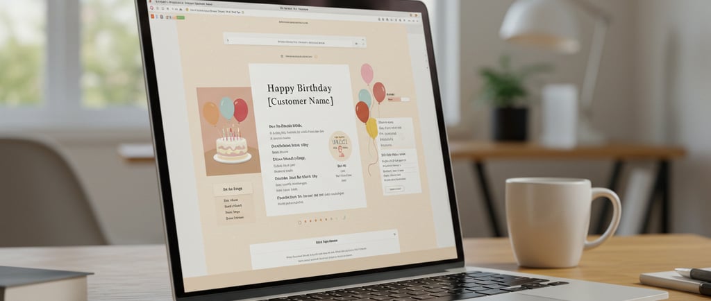 image of a personalized birthday greeting on a computer screen