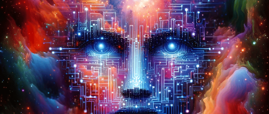 Behold, the essence of AI, woven into the fabric of the cosmos itself!