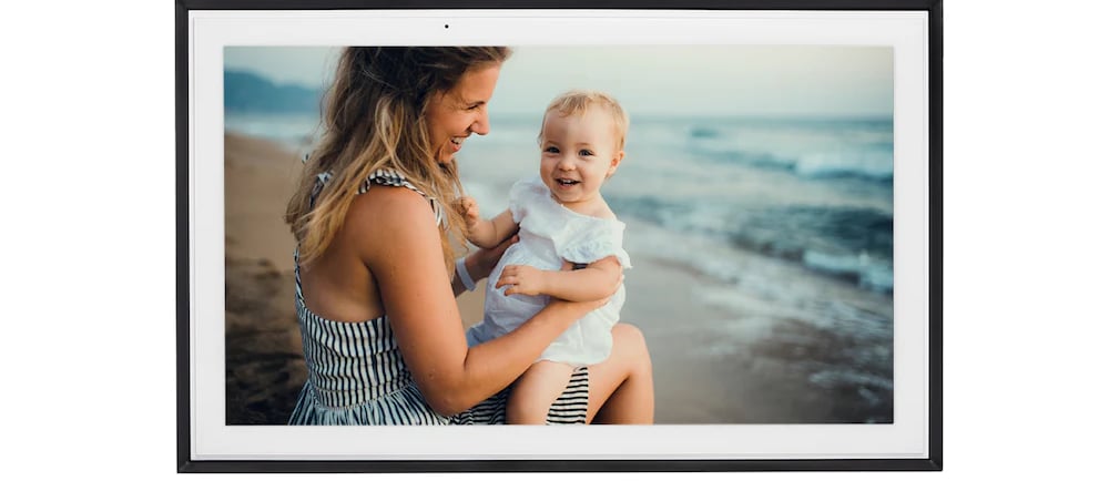 Digital Picture Frame of Mother and Baby on the beach