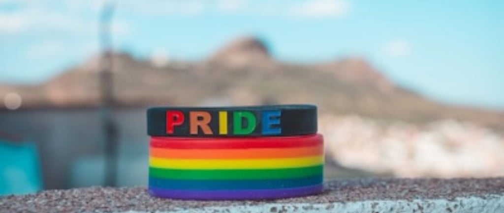 a rainbow - colored bracelet bracelets with the word pride pride on it