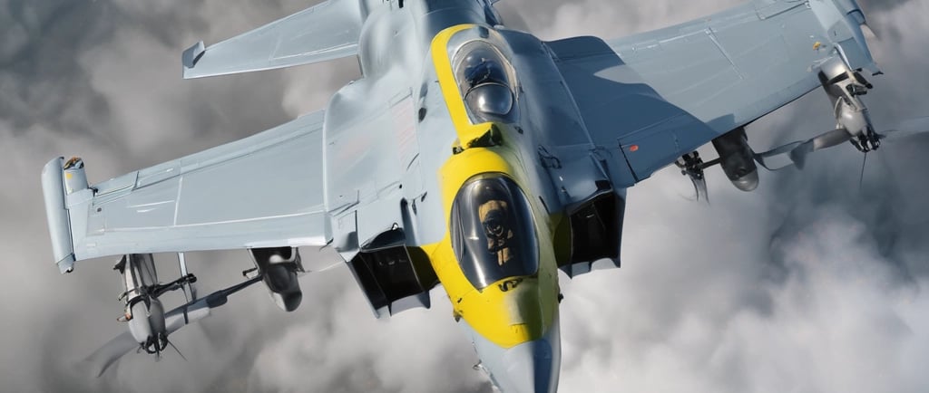 a large jetliner flying through a foggy sky