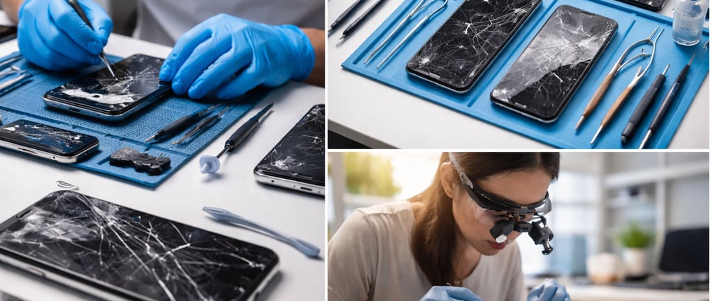 Cracked screen repair performed by expert smartphone technicians