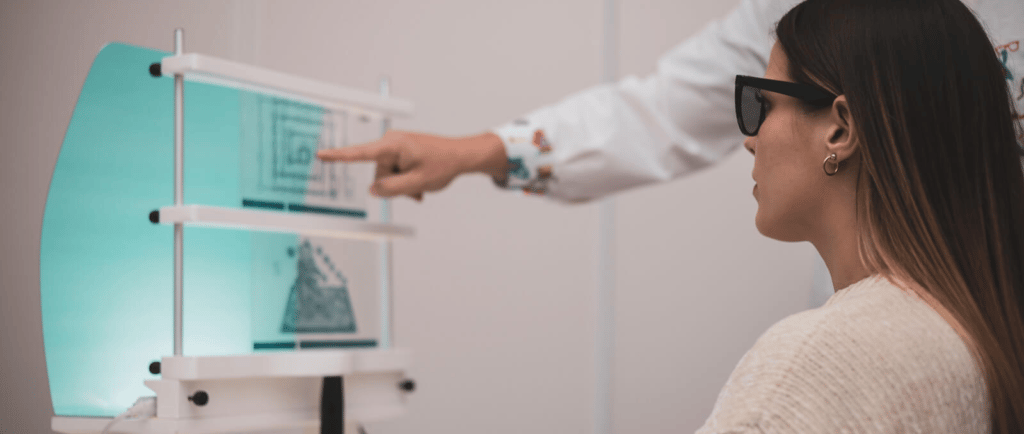 girl in eye care clinic