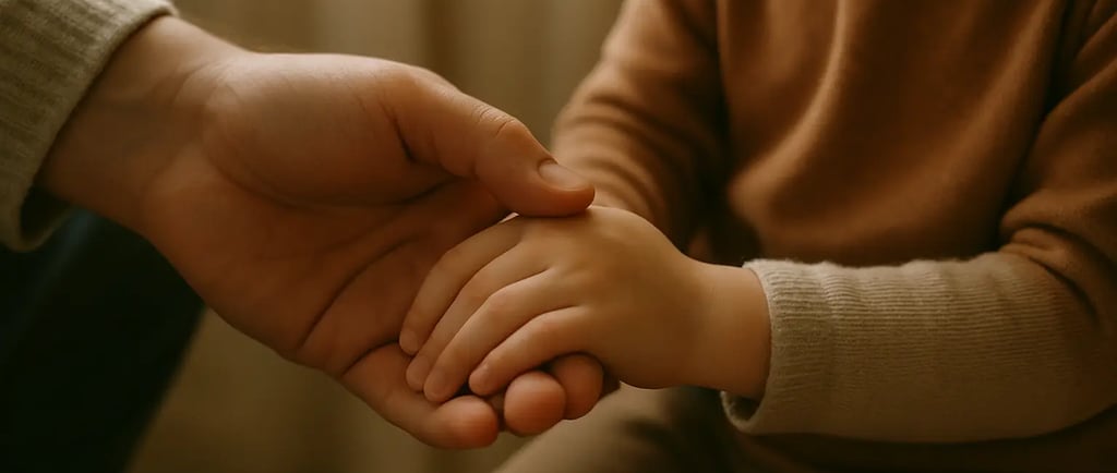 Hand-holding showing care and security