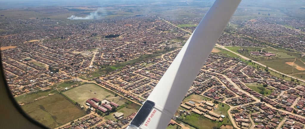 Fixed-wing aerial LiDAR survey used for mapping infrastructure and development projects in South Africa.