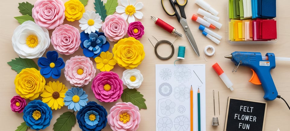 a bunch of paper flowers and scissors on a table